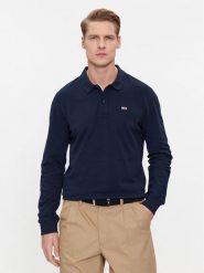 Tommy Jeans Polo DM0DM18309 Granatowy Regular Fit. Niebieskie koszulki polo Tommy Jeans, m, bez wzorów, z bawełny, bez kołnierzyka, bez ramiączek. Za 179.99 zł.