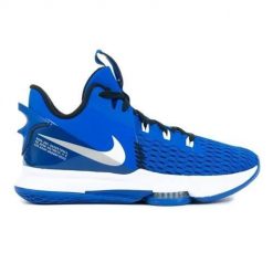 Buty do chodzenia męskie Nike Lebron Witness V. Niebieskie buty sportowe casual Nike, bez wzorów, z materiału, bez zapięcia. Za 709.99 zł.