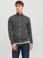 Jack&Jones Sweter 12223949 Szary Regular Fit. Szare swetry rozpinane Jack&Jones, m, bez wzorów, z bawełny, bez kołnierzyka, bez ramiączek. Za 139.99 zł.