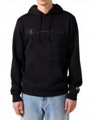 BLUZA męska CHAMPION 220271-KK001 z kapturem bawełniana czarna ciepła XL. Czarne bluzy z kapturem Champion, m, bez wzorów, z bawełny, z kapturem. Za 203.99 zł.