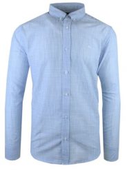 Wygodna Koszula Weekendowa z Lnu i Bawełny - Pako Jeans - Błękitna w Prążek. Niebieskie koszule Pako Jeans, na lato, l, bez wzorów, z bawełny, bez kołnierzyka, bez ramiączek. Za 195.00 zł.