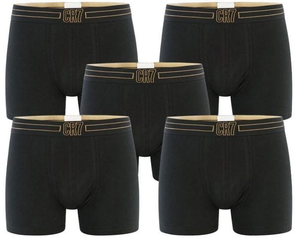 CR7 Cristiano Ronaldo Bokserki 5-pack – Czarny/Złoty, Rozmiar M. Czarne bokserki Cruyff, m, bez wzorów, z bawełny. Za 228.99 zł.