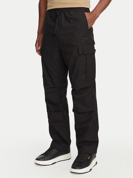 HUGO Spodnie cargo Carlos261 50559453 Czarny Straight Fit. Czarne spodnie materiałowe Hugo, m, bez wzorów, z bawełny. Za 549.99 zł.