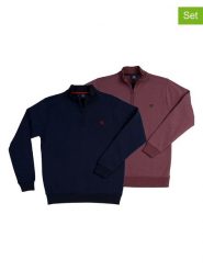 The Time of Bocha Bluzy (2 szt.) w kolorze fioletowym i granatowym rozmiar: XL. Niebieskie swetry nierozpinane The Time of Bocha, xl, bez wzorów, z bawełny, bez kołnierzyka, bez ramiączek. Za 165.71 zł.