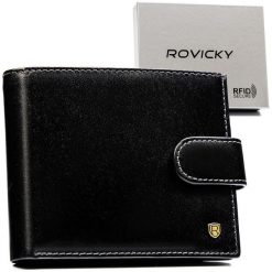 Portfel skórzany Rovicky N01L-RVT czarny. Czarne portfele ROVICKY, bez wzorów. Za 74.00 zł.