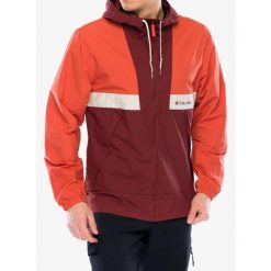 Kurtka przeciwwiatrowa męska Columbia Spire Valley Hooded Windbreaker. Czerwone kurtki Columbia, m, bez wzorów, z softshellu, bez kaptura. Za 256.99 zł.