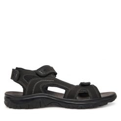 Sandały Marco Tozzi. Czarne sandały Marco Tozzi, bez zapięcia. Za 179.99 zł.