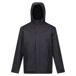 Kurtka Wodoodporna Męska Sterlings IV. Czarne kurtki Regatta, na jesień, l, z aplikacjami, z materiału, z kapturem. Za 488.99 zł.