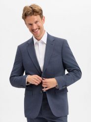 BOSS marynarka z zestawu modułowego z domieszką wełny owczej Mężczyźni Regular Fit niebieski, 110. Niebieskie garnitury Boss, do pracy, m, bez wzorów, z wełny. Za 1,399.95 zł.