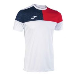Jersey Joma Crew V. Białe t-shirty sportowe Joma, bez wzorów, z jersey, bez ramiączek, do piłki nożnej. Za 66.61 zł.