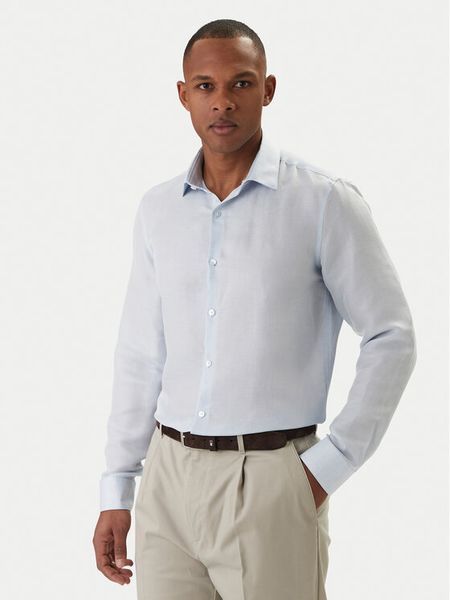 Calvin Klein Koszula LV019EU121 Błękitny Regular Fit. Niebieskie koszule CALVIN KLEIN, m, bez wzorów, z lyocellu, bez kołnierzyka, bez ramiączek. Za 449.99 zł.