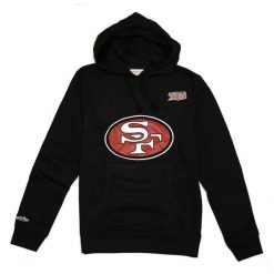 Hoodie San Francisco 49ers superbowl 80s Jerry Rice. Czarne bluzy Mitchell & Ness, m, bez wzorów, bez kaptura. Za 486.50 zł.