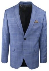 Ciemnoniebieska, Wełniana Marynarka w Kratę - MEN'SFIELD. Niebieskie garnitury MEN'SFIELD, na co dzień, m, bez wzorów, z materiału, eleganckie. Za 675.00 zł.