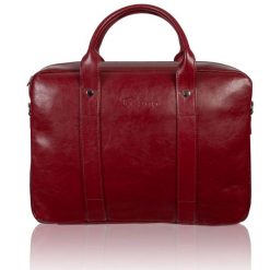 Torba męska skórzana Tizano TM07 bordowa. Czerwone torby na ramię TIZANO, z aplikacjami, ze skóry, na ramię, zdobione, bez dodatków. Za 399.99 zł.