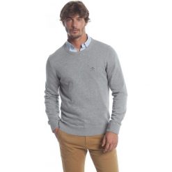 Polo Club C.H.A sweter męski M szary. Szare swetry nierozpinane Polo Club C.H..A, m, bez wzorów, bez kołnierzyka, bez ramiączek. W wyprzedaży za 191.00 zł.
