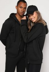 Czarna Bluza z Kapturem Gorgo. Czarne bluzy Born2be, l, bez wzorów, z jeansu, z kapturem. W wyprzedaży za 50.99 zł.