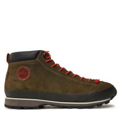 Trekkingi Lomer. Brązowe botki sznurowane LOMER, bez wzorów, bez obcasa, bez zapięcia. Za 629.99 zł.