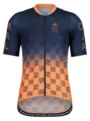 Maloja Koszulka kolarska "WalnussM" w kolorze granatowo-pomarańczowym rozmiar: L. Niebieskie t-shirty sportowe Maloja, bez wzorów, z materiału, bez ramiączek, rowerowe. Za 275.40 zł.