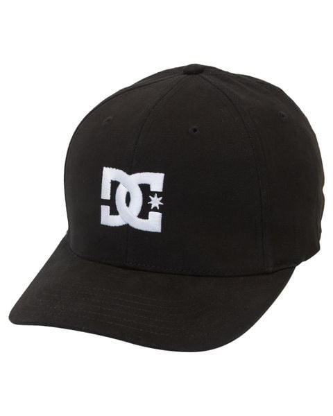 Czapka DC Shoes Cap Star Stretch Fit Hat, Dla obu płci. Czarne czapki z daszkiem DC Shoes, bez wzorów, z bawełny. Za 129.99 zł.
