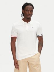 Tommy Jeans Polo Flag Cuff DM0DM21306 Écru Slim Fit. Koszulki polo Tommy Jeans, m, bez wzorów, z bawełny, bez kołnierzyka, bez ramiączek. Za 279.99 zł.