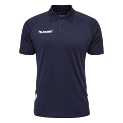 Polo Hummel hmlPROMO. Niebieskie koszulki polo Hummel, m, bez wzorów, bez kołnierzyka, bez ramiączek. W wyprzedaży za 80.00 zł.