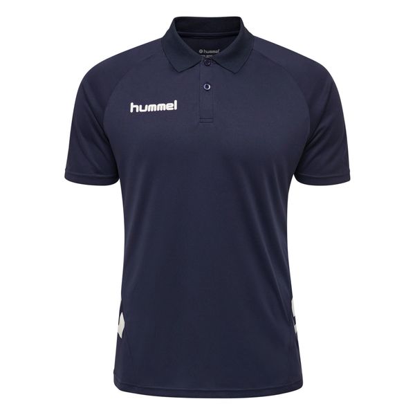 Polo Hummel hmlPROMO. Niebieskie koszulki polo Hummel, m, bez wzorów, bez kołnierzyka, bez ramiączek, na fitness i siłownię. W wyprzedaży za 80.00 zł.