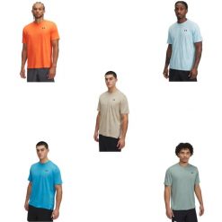Koszulka Under Armour Ua Tech Vent Jcqrd Ss Dorosłych. Zielone t-shirty sportowe Under Armour, bez wzorów, bez ramiączek, na fitness i siłownię. Za 164.95 zł.