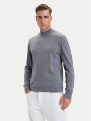 Calvin Klein Golf LV04LE309G Szary ciemny Regular Fit. Szare golfy CALVIN KLEIN, m, bez wzorów, z wełny, bez kołnierzyka, bez ramiączek. Za 529.99 zł.
