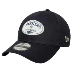 Czapka z daszkiem męska Patch 9FORTY New York Yankees Cap. Czarne czapki z daszkiem New Era, bez wzorów, z materiału. Za 119.99 zł.