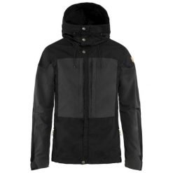 Kurtka przeciwwiatrowa męska Fjallraven Keb Jacket. Czarne kurtki Fjällräven, l, bez wzorów, z bawełny, bez kaptura. Za 1,117.59 zł.