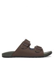 Skechers Klapki Pelem-Rolento 66042/CHOC Brązowy. Brązowe klapki Skechers, ze skóry. Za 169.99 zł.
