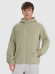 4F Polar z kapturem regular męski - oliwkowy L. Brązowe bluzy z polaru 4F, l, bez wzorów, z polaru, z kapturem. Za 149.99 zł.