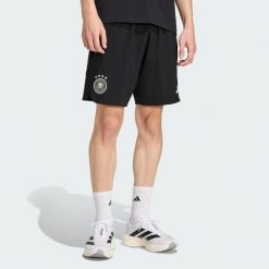 Szorty Germany Tiro Travel. Czarne szorty Adidas, bez wzorów, sportowe. Za 219.00 zł.