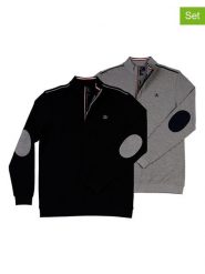 The Time of Bocha Swetry (2 szt.) w kolorze czarnym i szarym rozmiar: L. Czarne swetry nierozpinane The Time of Bocha, l, z aplikacjami, z bawełny, bez kołnierzyka, bez ramiączek. Za 170.47 zł.