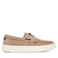 Półbuty Tommy Hilfiger. Brązowe eleganckie półbuty Tommy Hilfiger, bez wzorów, bez obcasa, bez zapięcia. Za 399.99 zł.