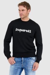 DSQUARED2 Czarny sweter męski cartoon pullover, Rozmiar S. Czarne swetry nierozpinane Dsquared2, l, bez wzorów, bez kołnierzyka, bez ramiączek. W wyprzedaży za 999.99 zł.