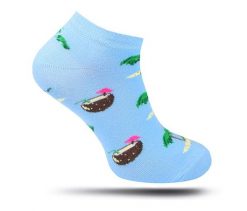 Skarpetki, Niebieskie w Kokosy, Palmy, na Wakacje, Stopki, Casualowe, Krótkie -EM Men's Accesso. Niebieskie skarpety Em men's accessories, bez wzorów, z bawełny. Za 19.99 zł.