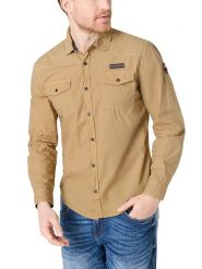 Timezone Koszula - Regular fit - w kolorze beżowym rozmiar: XL. Brązowe koszule Timezone, xl, bez wzorów, z bawełny, bez kołnierzyka, bez ramiączek. Za 100.99 zł.