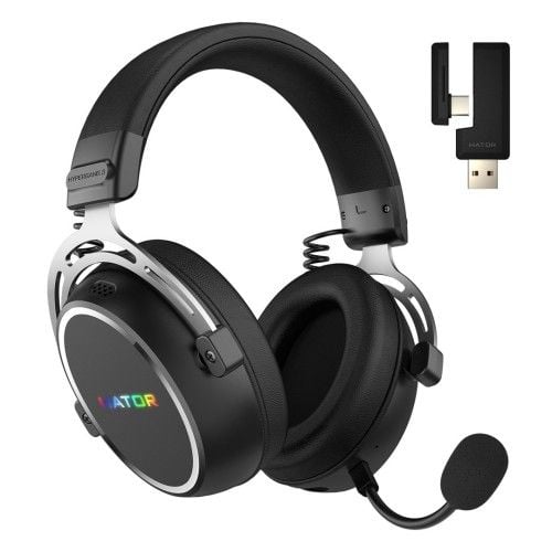 HATOR Hypergang 3 Wireless Zestaw słuchawkowy Bezprzewodowy Opaska na głowę Gaming USB Type-C / USB Type-A Bluetooth Czarny. Czarne słuchawki bezprzewodowe No name. Za 583.99 zł.