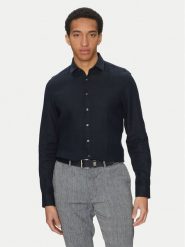 Calvin Klein Koszula K10K109286 Granatowy Slim Fit. Niebieskie koszule CALVIN KLEIN, m, bez wzorów, ze lnu, bez kołnierzyka, bez ramiączek. Za 339.99 zł.