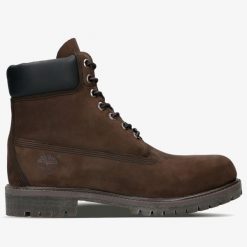 Trapery męskie TIMBERLAND Premium 6 Inch Boot. Brązowe trapery Timberland, z gumy, bez zapięcia. W wyprzedaży za 783.99 zł.