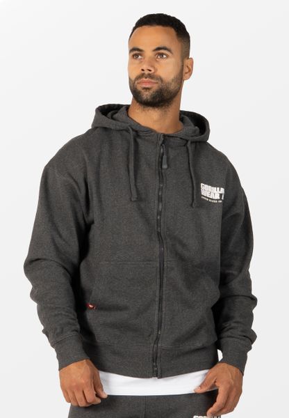 Classic Duże rozmiary Bluza z kapturem zapinana na suwak - Dark Szary Melange. Szare bluzy z kapturem GORILLA WEAR, m, bez wzorów, z bawełny, z kapturem. Za 382.00 zł.