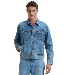 MĘSKA KURTKA JEANSOWA LEE RIDER JACKET CUT OFF 112376451. Kurtki Lee, m, bez wzorów, z jeansu, bez kaptura. Za 299.99 zł.