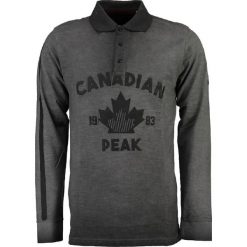 Koszulka polo "Koyrider" w kolorze antracytowym. Koszulki polo marki Canadian Peak, z nadrukiem, z bawełny, z klasycznym kołnierzykiem, z długim rękawem. W wyprzedaży za 130.95 zł.