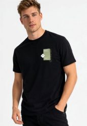 T-shirt męski, Comfort Fit, T-PATCH. Czarne t-shirty Volcano, m, z aplikacjami, z bawełny, bez kołnierzyka, bez ramiączek. Za 69.99 zł.