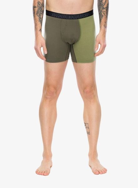 Bokserki termoaktywne męskie Ortovox 150 Essential Boxer Briefs. Zielone bokserki ORTOVOX, m, bez wzorów, z elastanu. Za 206.79 zł.