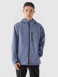 4F Kurtka softshell wiatroodporna membrana 8000 męska - niebieska 3XL. Niebieskie kurtki 4F, m, bez wzorów, z materiału, z kapturem. W wyprzedaży za 199.99 zł.