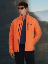4F Kurtka puchowa trekkingowa z wypełnieniem syntetycznym męska - czerwona L. Czerwone kurtki 4F, l, bez wzorów, z materiału, bez kaptura. Za 499.99 zł.