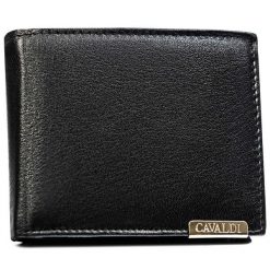 Portfel męski Cavaldi N992-P-GOS-BL czarny. Czarne portfele 4U Cavaldi, bez wzorów, ze skóry. Za 34.00 zł.
