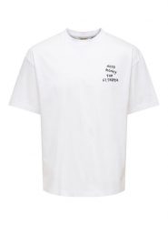 ONLY & SONS Koszulka "Onsmoney" w kolorze białym rozmiar: XXL. Białe bezrękawniki Only & Sons, xxl, bez wzorów, z bawełny, bez kołnierzyka, bez ramiączek. Za 68.95 zł.